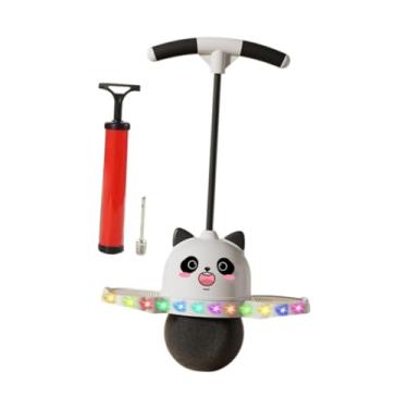 Imagem de Colaxi Bola de Pogo em Forma de Panda com Alça Exercício Pogo Stick com Bola de Salto Leve para Brinquedo Presente de Aniversário Assistente de Treinamento, Branco