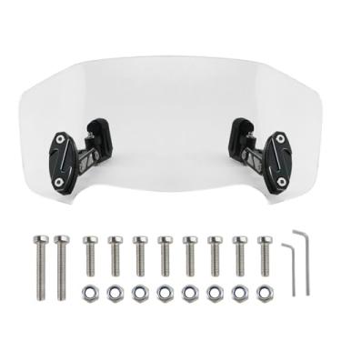 Imagem de PACEWALKER Extensão universal de para-brisa de motocicleta ajustável para motocicletas Defletor de vento para Honda Suzuki Kawasaki Yamaha Harley Davidson Aprilia a maioria das motas scooter Dirt