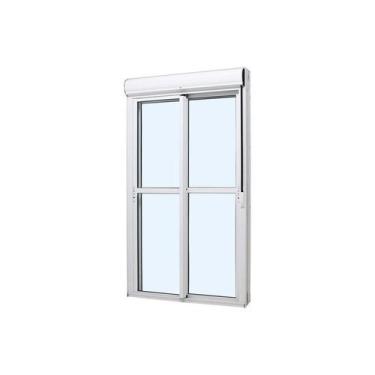 Imagem de Porta com Persiana Integrada em Alumínio Branco Caribe Max 220x200x14c