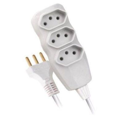 Imagem de Extensão Elétrica FC New Tripolar PP 5m Branca 03 Tomadas 25430 - FC K
