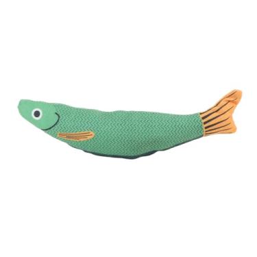 Imagem de Peixe Pêlo de Brinquedo de Gato, Peixe Marinho Formato de Peixe Catnip Crinkle Sound Toy Toy Toy Toy Cat Kicker Toys Com Catnip Crinkle Sound Indoor Kitten Exerche Supplies (Verde)