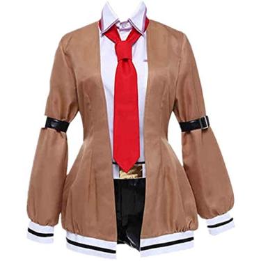 Imagem de Grand Duke Steins Gate Makise Kurisu Cosplay Chris Makise Fantasia Cosplay Uniforme Escolar Fantasia de Dia das Bruxas, Tamanho:, M