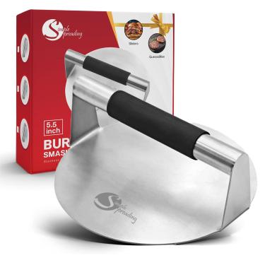 Imagem de Simple preading Prensa de hambúrguer de aço inoxidável Smash Hambúrguer, esmagador de hambúrguer, prensa de grelha, ferramenta de esmagamento de hambúrguer, prensa de hambúrguer, GG