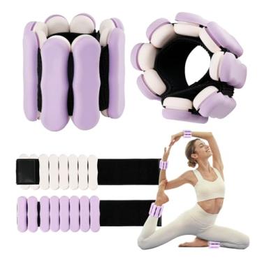 Imagem de JORICY Conjunto de 2 pesos de pulso para mulheres e homens, pesos de tornozelo ajustáveis, peso de braço e perna para crianças, 900 g, peso de pulso, para ioga, pilates, dança, casa, academia,