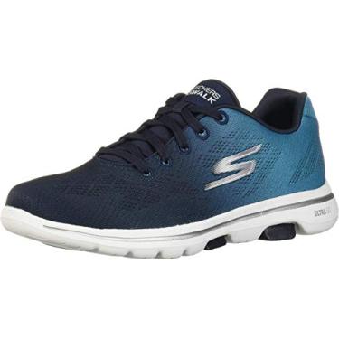 Imagem de Skechers Tênis feminino Go Walk 5-Alive, Azul-marinho/branco, 9.5