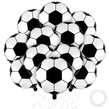Imagem de Balões de Futebol Durony 18cm - Mylar Metalizado para Decoração de Fes