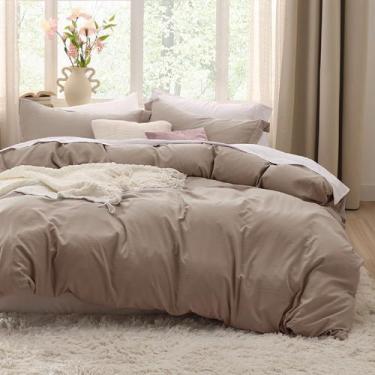 Imagem de Conjunto de Capa de Edredom Bedsure Bege - King com 2 Fronhas