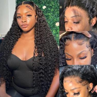 Imagem de Peruca Frontal de Renda Deep Wave Bangjazz 26" - Cabelo Humano com 180