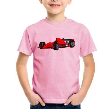 Imagem de Camiseta Infantil Carro de Corrida - Foca na Moda, Rosa bebê, 8