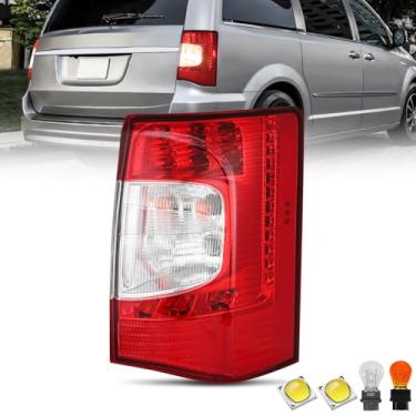 Imagem de Nilight Conjunto de lanterna traseira compatível com Chrysler Town & Country 2011 2012 2013 2014 2015 2016 com luzes traseiras tipo LED apenas lâmpada traseira estilo original lado do passageiro