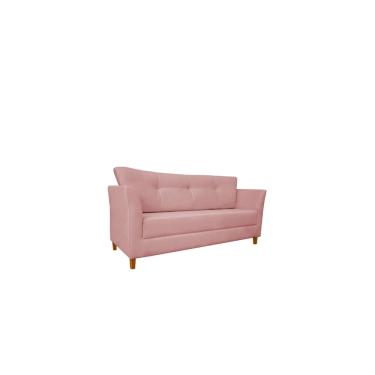 Imagem de Namoradeira Decorativa Sala Estar Isis 3 Lugares 1,80 Veludo Rosa - Montanaris Decor