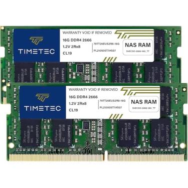 Imagem de Timetec Kit DDR4-2666 32GB (2x16GB) Substituição para Synology D4ECSO-2666-16G DDR4 ECC Unbuffered SODIMM 2666MHz PC4-21300 260 Pin 1.2V CL19 Dual Rank 2Rx8 Memory RAM Upgrade (D4ECSO-2666 6 a 16 G