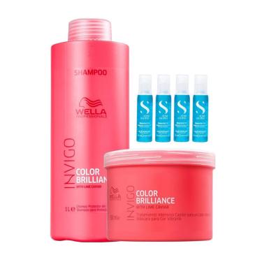 Imagem de Kit Brilliance Shampoo, Máscara E Ampolas - Wella