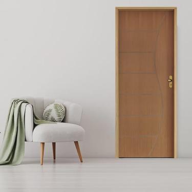 Imagem de Kit Porta de Madeira Pivotante 210x62cm Batente 14cm Fechadura Stilo Cromada Externa Belissima 12