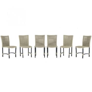 Imagem de 6 Cadeiras Cannes Corda Náutica Alumínio Cozinha Jantar Rami