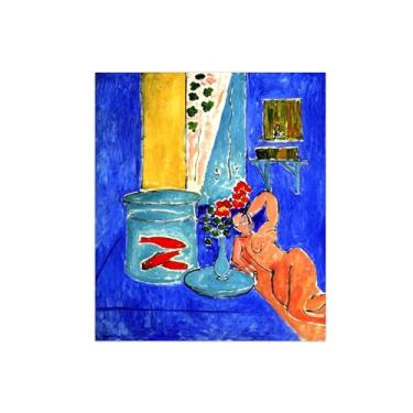 Imagem de Hneri Matisese Famosa Impressão em Tela - Imagens para Sala de Estar - Pintura de Arte de Parede Moderna - Peixe Dourado e Escultura - Reprodução 20x25cm8x10in Sem Moldura