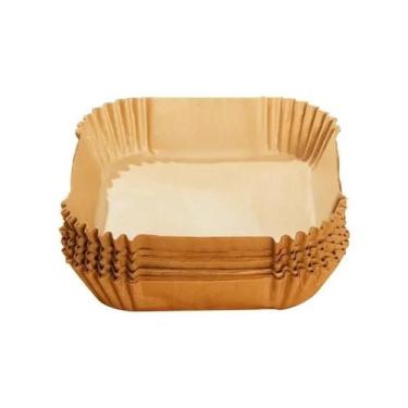Imagem de 50 Peças de Papel Absorvente para Fritadeira Air Fryer - Antiaderente 