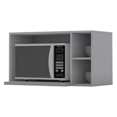 Imagem de Armario Aereo Para Microondas MDF 80 cm Americana C557 Cinza Henn