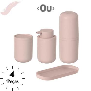 Imagem de Kit Banheiro 2 Peças Bold com Porta Sabonete Líquido e Porta Escovas M