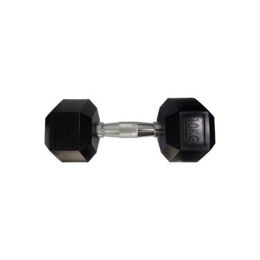 Imagem de Halteres Sextavado Injetado com Pegada Cromada 10,0kg