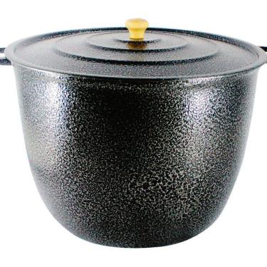 Imagem de Caldeirão Alça Alumínio Craqueado com Tampa 16,7L Preto 34cm