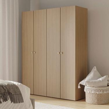 Imagem de Guarda-roupa 2 Módulos 4 Portas 6 Prateleiras Frame Cabecasa madeiramadeira Acácia