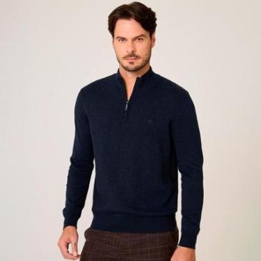 Imagem de Suéter Tricot Dudalina Half Zip Masculino-Masculino