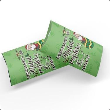 Imagem de Lembrancinha Caixinha Verde Natal Papai Noel Kit 20 Unidades - Kibunit