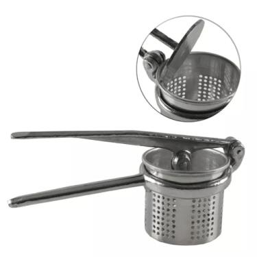 Imagem de Espremedor Amassador de Batatas Manual em Aço Inoxidável, Utensílio de Cozinha para Purê 22cm PREMIUM