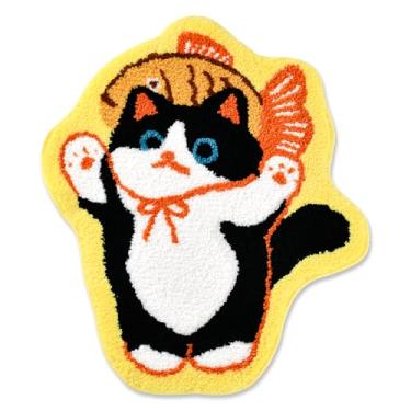Imagem de LSYESDLA Tapete de banheiro fofo de gato, macio adornado de pelúcia lavável, tapete de banho de animais kawaii, tapete de porta de quarto e cozinha para casa (60 x 70 cm, CAT02)