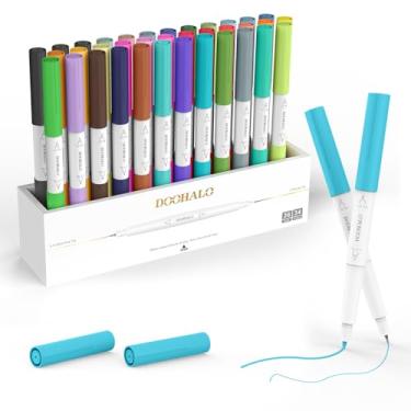 Imagem de DOOHALO Canetas de ponta fina de ponta dupla compatíveis com Cricut Maker 3/4/Explore 3/Air 2 canetas marcadoras com ponta 0,4/1.0, 36 pacotes por conjunto para escrever, desenhar, colorir, arte