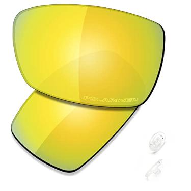 Imagem de SAUCER Lentes de reposição premium e protetores de nariz para óculos de sol Oakley Spike High Defense - ouro 24K polarizado