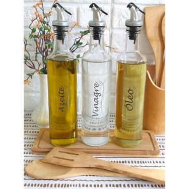 Imagem de Galheteiro 525ml, Azeite, Vinagre e Óleo com bico dosador plástico - A