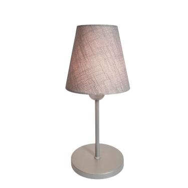 Imagem de Abajur de Mesa Md-2005 Base Aluminio Cinza Cúpula em Tecido Cone Cinza - Bivolt