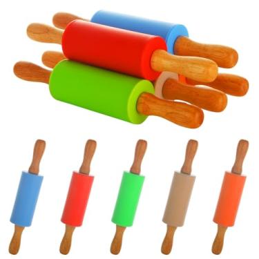 Imagem de WOPPLXY 15 rolos pequenos, rolo de madeira de 23 cm, rolo de massa pequeno, rolo de massa para cozinha doméstica, fondant, pastelaria, pizza e artesanato