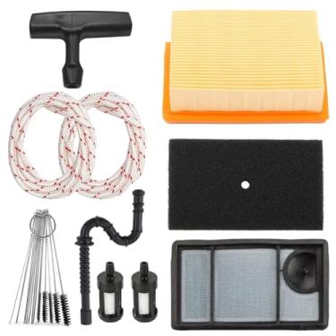 Imagem de Hippotech Kit de serviço de filtro de ar TS400 para serra de corte Stihl TS 400 peças de substituição do filtro de ar 4223 141 0300 4223-140-1800 com alça de partida e filtro de combustível de corda
