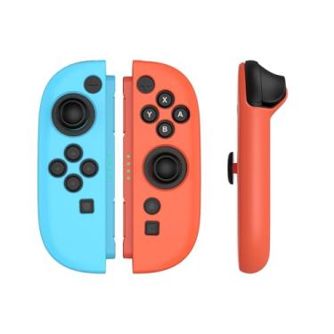 Imagem de IINE Protective Case for Switch 2 Joypad Controllers, 2 Pack Anti-Slip Silicone Grips Covers, Comfort Grip Case Compatible with Switch, Easy Installation(Flat, Orange-Blue)