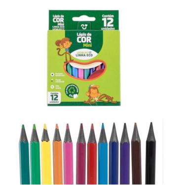 Imagem de Kit 40Cxs Mini Lápis De Cor Sextavado Linha Eco 12 Cores - Leo&leo