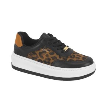 Imagem de Tênis Feminino Vizzano – Estampa Onça, Plataforma e Conforto Estiloso (Preto, BR, Adulto, Numérico, 36)