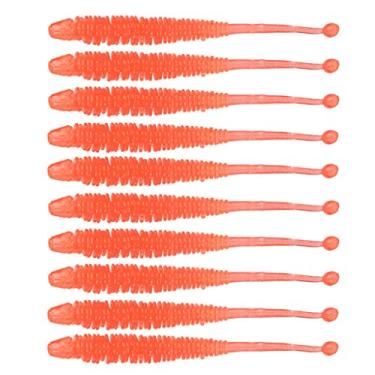 Imagem de ZZTWER 10 pçs/lote Isca artificial, iscas de pesca macias para minhocas, 6 cm, 0,6 g, aditivo de odor de camarão, iscas artificiais de silicone, carpa de robalo