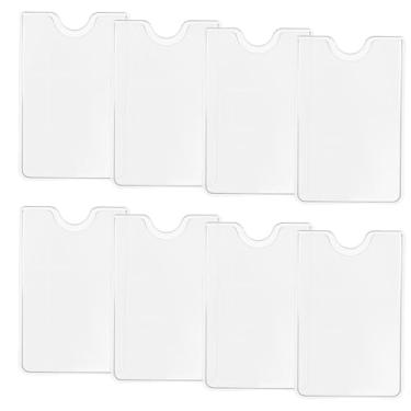 Imagem de 8 capas de plástico para cartão de crédito para carteira, protetor transparente para cartões de segurança social, capas impermeáveis para porta-cartões, protetores laterais para carteira de motorista
