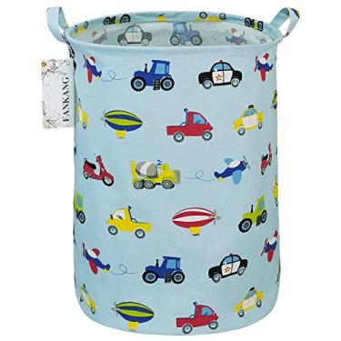 Imagem de FANKANG Cesta de armazenamento, cesto de roupa suja de lona dobrável com revestimento PE impermeável cestas grandes de armazenamento para crianças, meninos e meninas, escritório, quarto, roupas