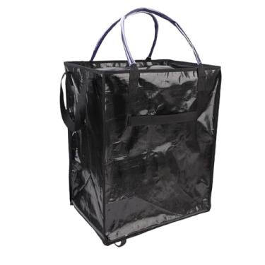 Imagem de AYNEFY Bolsa de Supermercado Reutilizável sobre Rodas, Compras Dobráveis Rolling Saco de água à Prova de água de Grande Capacidade Rolling Tote Bag Com Alças Reforçadas, Carrinho de