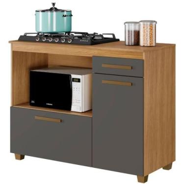 Imagem de Balcão para Cooktop 4 Bocas Cronus Cinamomo Grafite Arte Móveis