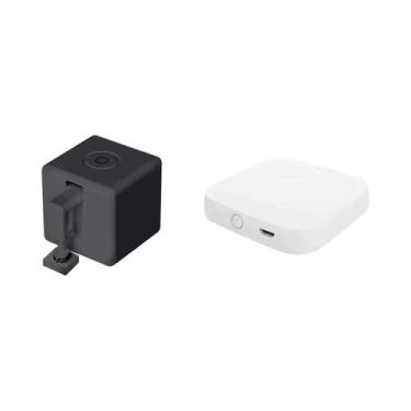 Imagem de Botão Inteligente Bluetooth Fingerbot Branco E Preto Funciona Com Alex