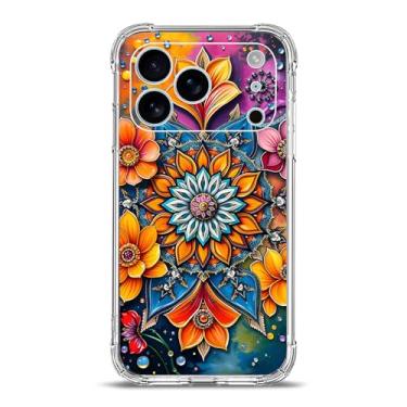 Imagem de Beaucov Capa para phtrd3, mandala colorida, flores, gotas de água, proteção contra quedas, à prova de choque, capa protetora de corpo inteiro TPU resistente a arranhões