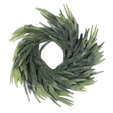 Imagem de TOPINCN Grinalsa de Natal, Guirlanda de Anel de Vegetação, Decoração de Férias da Porta da Frente, Chapéu Floral de Agulha de Pinheiro Simulado Com Detalhes Artesanais para Uso Externo