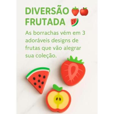 Imagem de Borracha Divertida Yins Frutas  Infantil Escolar, Festa e Brindes Fofo