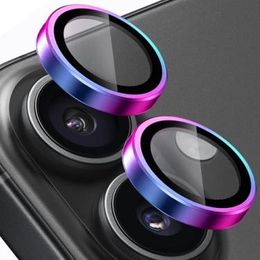 Imagem de Compatível com protetor de lente de câmera iPhone 17 [1 conjunto], protetores de lente individuais, vidro temperado ultrafino resistente a arranhões com bordas de alumínio, para telefone Apple iPhone