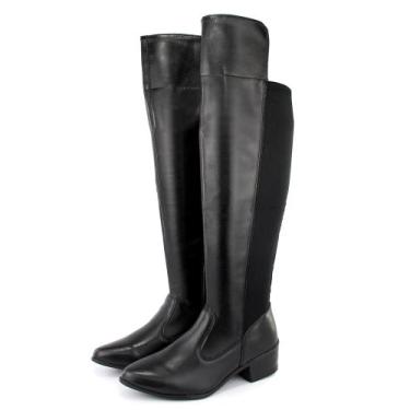Imagem de Bota Feminina Montaria NALU Neoprene Preta Bico Fino - Nalu Shoes, 36,